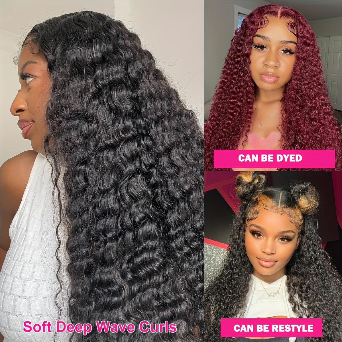 200% Density Deep Wave Lace Front Wigs Human Hair 13x4 HD Transparent Lace Frontal Human Hair Wigs For Women Lace Wig Pre Plucked With Baby Hair